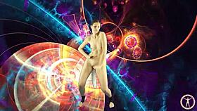 my sweet dancing to asian music with the psychedelic background part 1