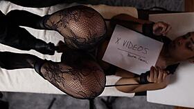 Oh wow, feel that vibrator screaming through trimmed pussy with buttplug on desk bondage!