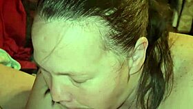 milf gives blowjob and swallows cum after sex