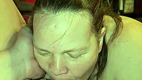 milf gives blowjob and swallows cum after sex