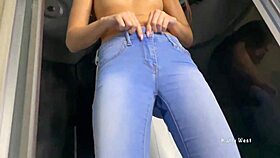 Pee In Jeans And Get A Golden Shower On Face And Mouth