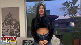 latina teen asks, 'can i take first white cock for creampie?'