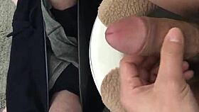 japanese 30s amateur jerks off in the morning toilet after waking