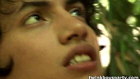 Twinks Anibal and Julian Suck and Fuck with Big Cocks Outdoors