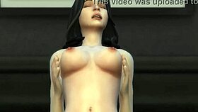 Stepsister discovers stepbrother in his room and they talk