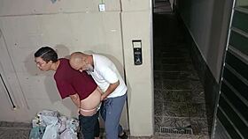 teacher sneaks behind school to seduce eager student for quick fun