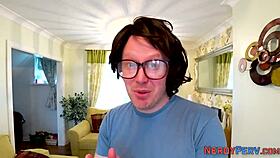 yorkshire nerd gets blowjob from chubby brits, it was his first time.