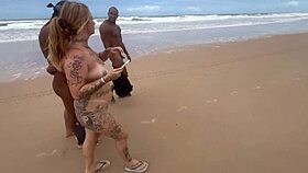 i went with my friend to the nudist beach to show off our pussies for the horny guys.