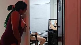 We started masturbating watching porn and ended up fucking my stepsister! Bent over doggystyle with creampie.