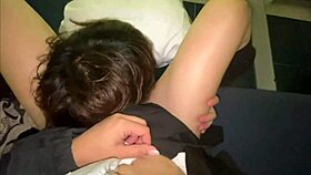 asian japanese couple excited by perverted play in love hotel