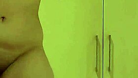 Petite with big tits masturbates alone in the shower