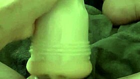 X900d guy goes solo with a fleshlight for an internal cumshot finish.