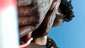 Man, I’m just fingering on the beach with this ebony MILF, so wet... can’t even type right!