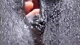 i'm playing with my shaved ebony pussy close up, cyndy blackslave