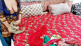 Desi maid flashes her boobs and seduces her boss with dirty hindi talk.