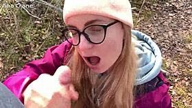 swallow my cum after this sensual blowjob in the forest