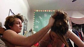 Watch her give a perfect blowjob before bending over