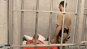 hottie gays are just hanging out and talking in the prison