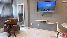 Two brothers in a threesome with brunette friend.