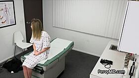 Old doc fingers and fucks patient on exam table
