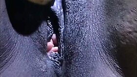 i'm playing with my shaved ebony pussy close up, cyndy blackslave