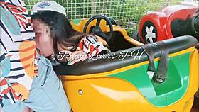 Fun risky public sex in amusement park with cute teen 18+!