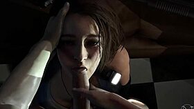 jill valentine's stars interrogation: resident evil parody blowjob?