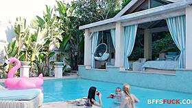 pool party turns into lesbian orgy with licking and squirting