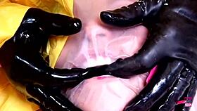 Once untied the busty blonde lets him pound her booty and cum in her mouth