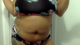 Ebony Milf Dances In Bathroom