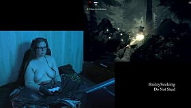 Naked Alan Wake Play Through Part 3 With Big Tits Brunette!