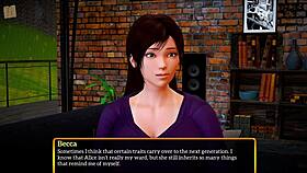 Hey, in my new family episode, the redhead with big tits and ass gets erotic in this anime game.