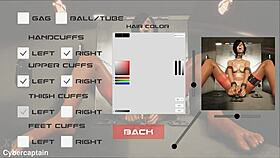 in this 3d game, a mature femdom binds her partner in metal for fetish fun