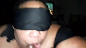 this big couple does a blindfolded blowjob