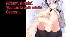 Anime feet jerk off challenge with femdom toes