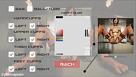 in this 3d game, a mature femdom binds her partner in metal for fetish fun