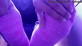 I Show My New Pink Socks and Tired Feet