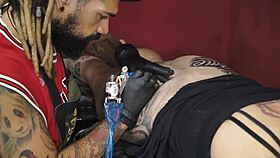 getting my new tattoo on my fat ass