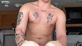 When his girl's not home, does this hot guy fuck his life-size toy?