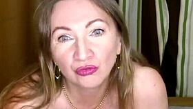 Busty milf Mariaold gives a titty fuck with her big natural tits