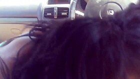 brunette hot wife having fun in the car