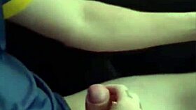 He jerks off his big cock while driving the car solo