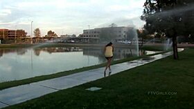 Alexa Loren Shows Ass and Pussy in Public Sprinklers HD