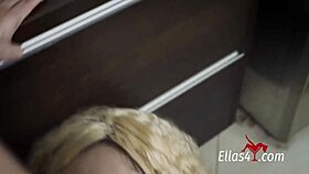 Blonde slut from São Paulo performs hardcore blowjob on big cock with big tits bouncing