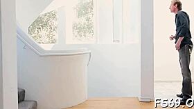 this sweet babe in lingerie is sucking and riding a monster cock in the bedroom, breaking all taboos.