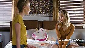 Teens and Milfs Lick Each Other Despite Stepmoms!