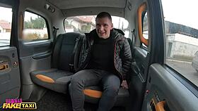 Female Fake Taxi Driver with Big Natural Boobs Bangs a Customer Hard