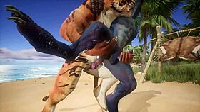 Gay sex in the animal kingdom: a tiger and a lizard having fun