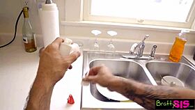 Bratty stepsis cute bestie threesome face sitting creampie big cock