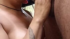 Shemale Sucks Big Black Cock With Intense Passion!